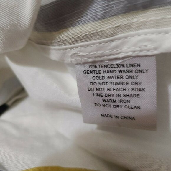 New Sancia Cibile Top Womens L Bonneau Stripe Crop Linen Blend Square Neck - Picture 7 of 7